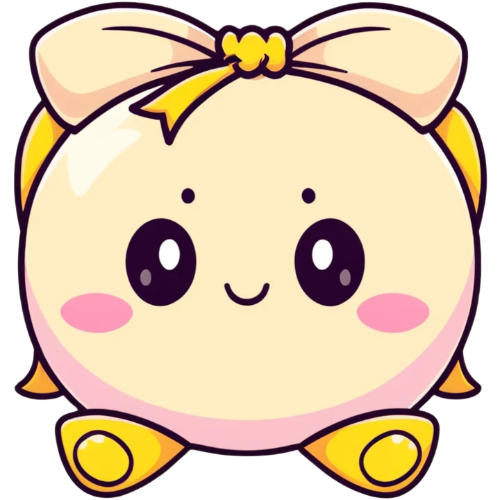 kawaii bow with face and sparkles emoji