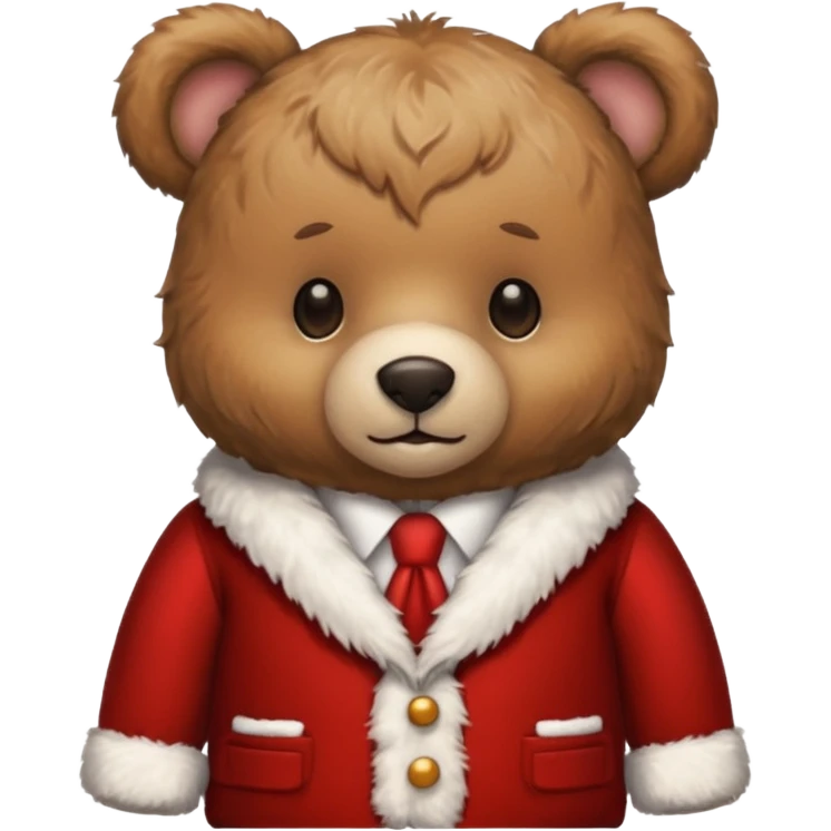 Teddy swims in a Christmas suit  emoji