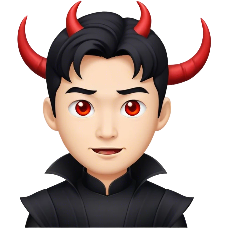 an asian male bride with the face of devil in black wedding dress emoji
