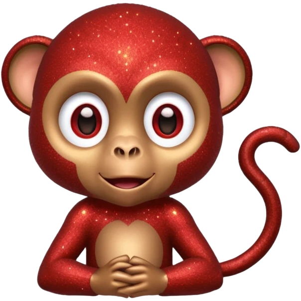 red glitter monkey emoji