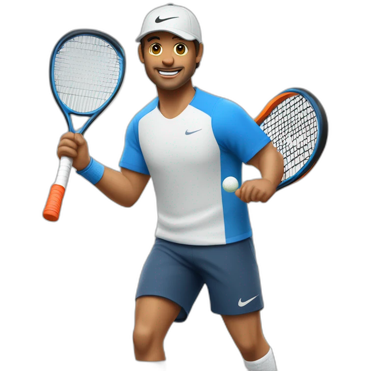 hombre de 40 años, con gorro de nike jugando al padel emoji