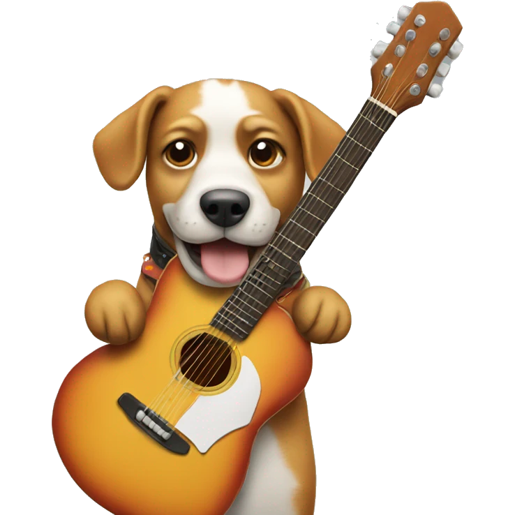 Dog with a guitar emoji
