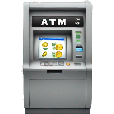 Create emoji with atm where the money is flying from and there is US30 on the screen emoji