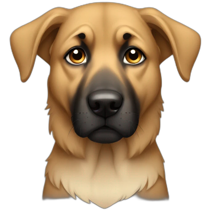 Black and fawn dog Shepherd sad tear emoji