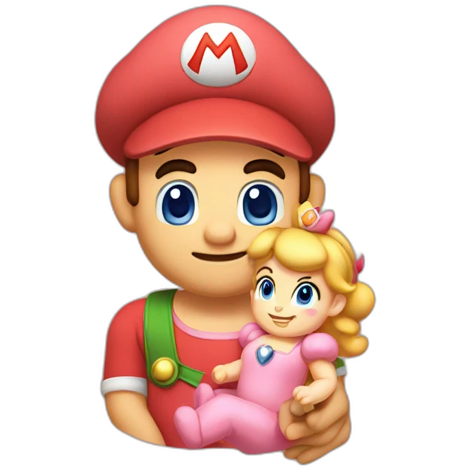 Mario and peach baby emoji