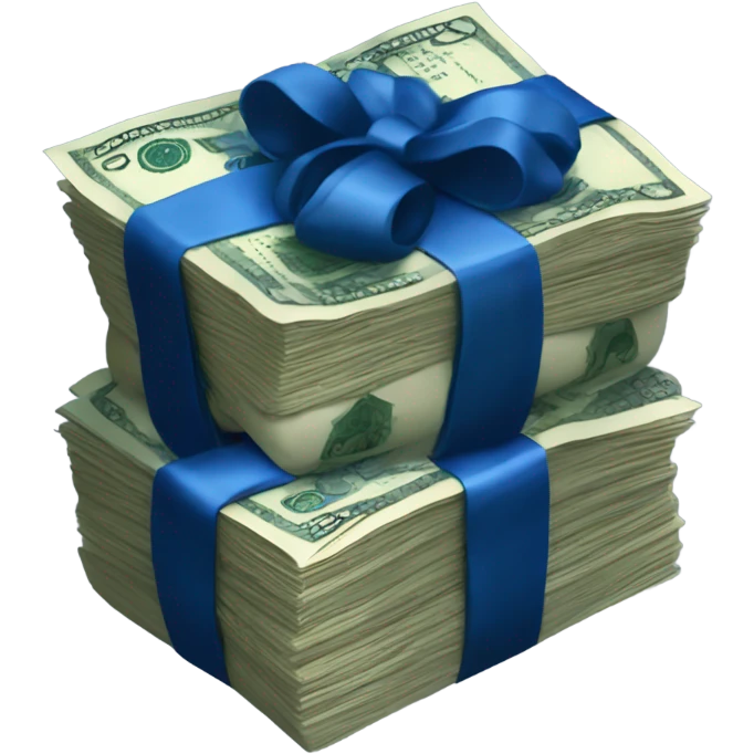 rubles with dark blue bow emoji