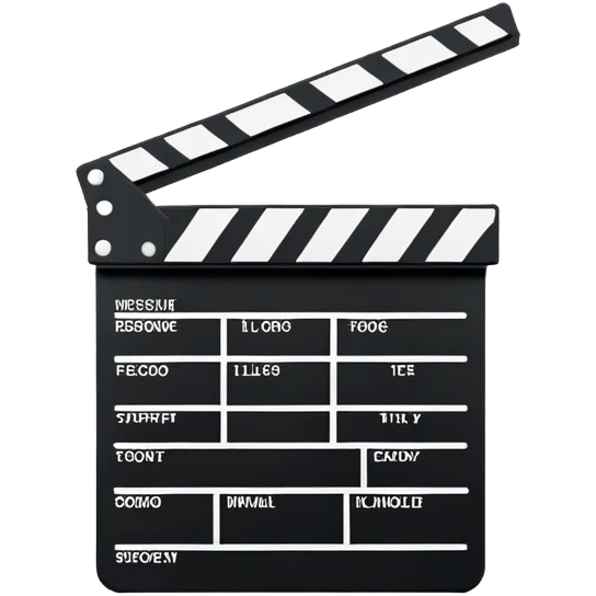 absolute minimal film clapperboard, just basic rectangular shape with one diagonal line, no details, clean silhouette only emoji