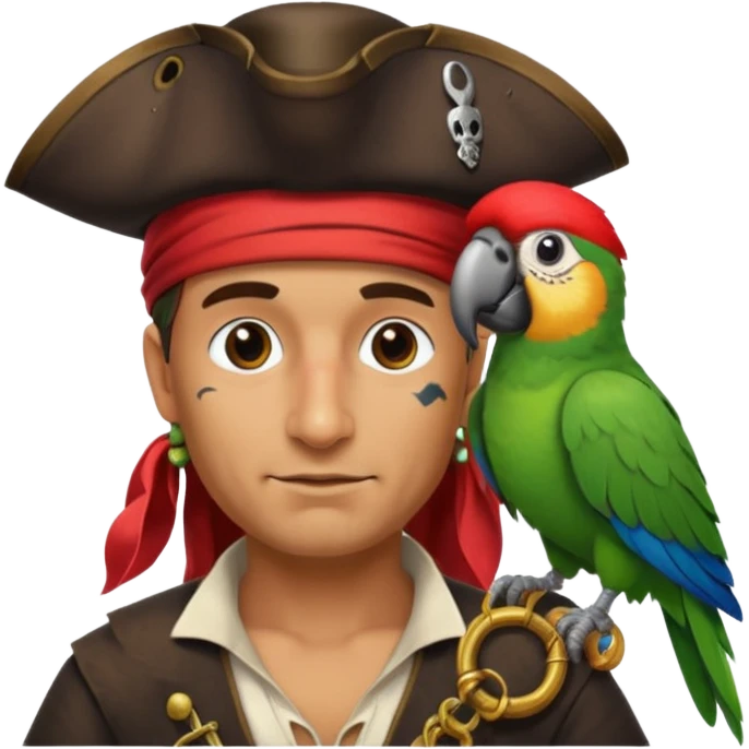 pirate and parrot emoji
