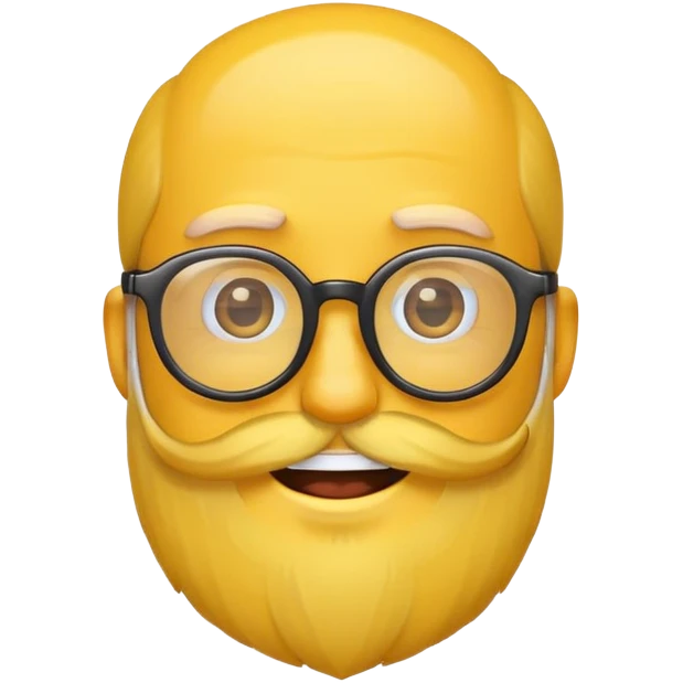 Yellow emoji with glasses and a beard emoji