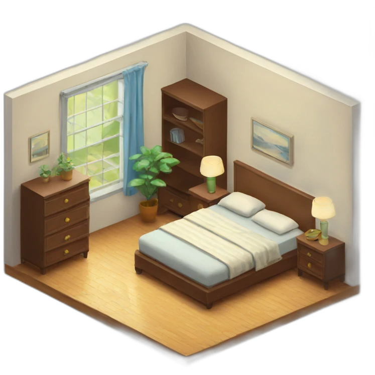 apartment interior isometric emoji