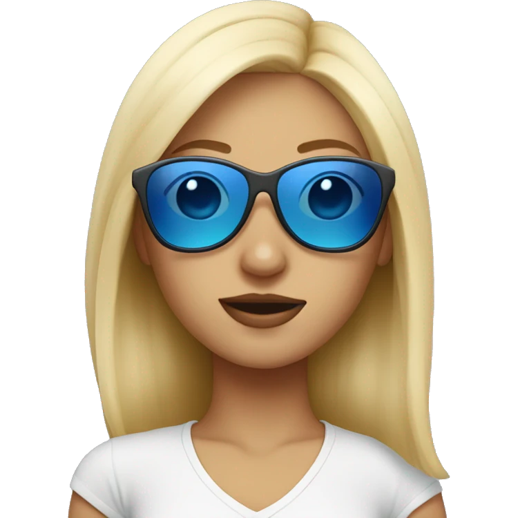 blondie girl with blue sunglasses emoji