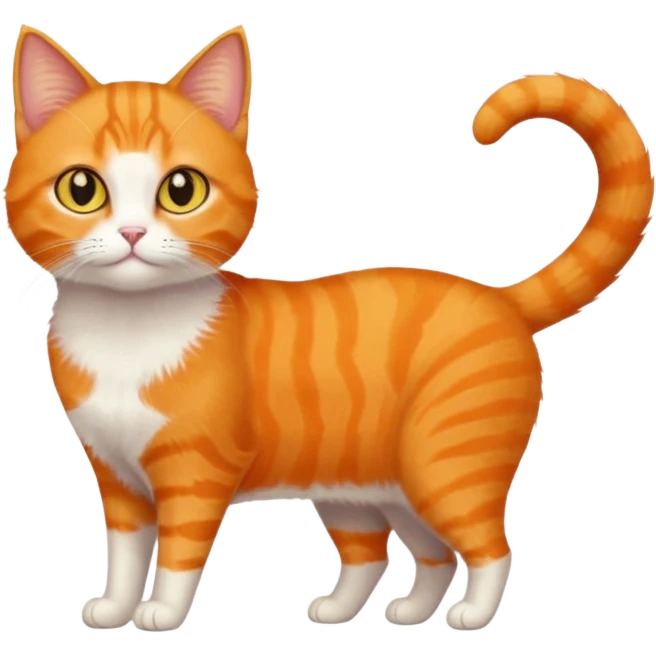 full body orange domestic shorthair slim cat with yellow/orange eyes  emoji
