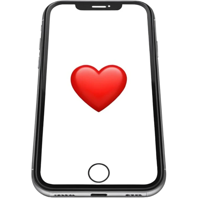 red heart on iphone screen emoji