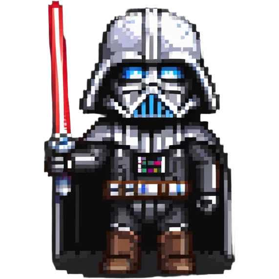 Oreo cookie wearing Darth Vader costume with helmet and lightsaber emoji