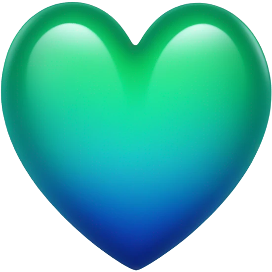 Green to blue ombré heart  emoji