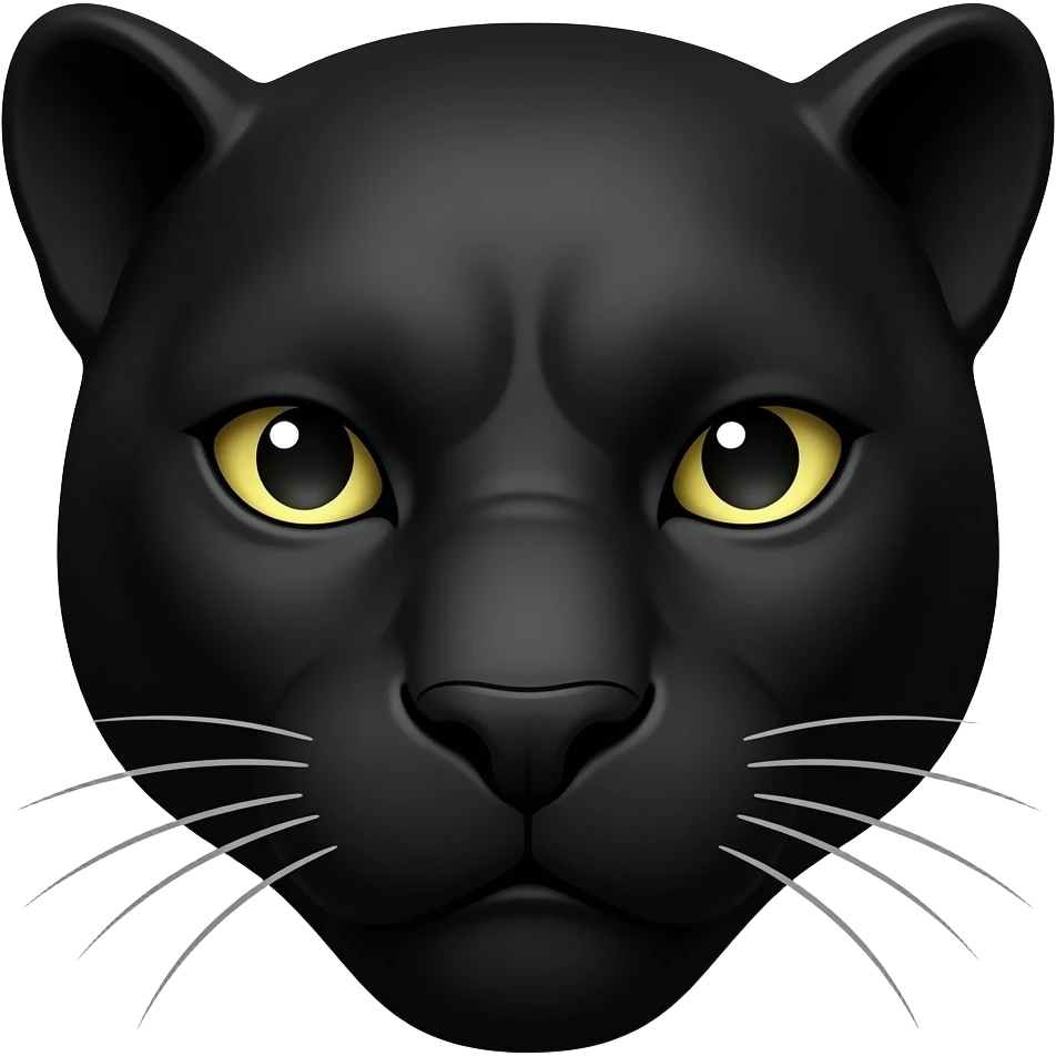 La tête de la panthère noire en noir très très foncé emoji