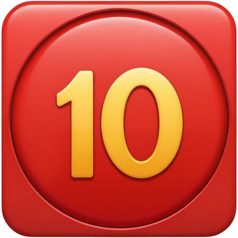 make a circle with a red number 10 in it, and make it red emoji