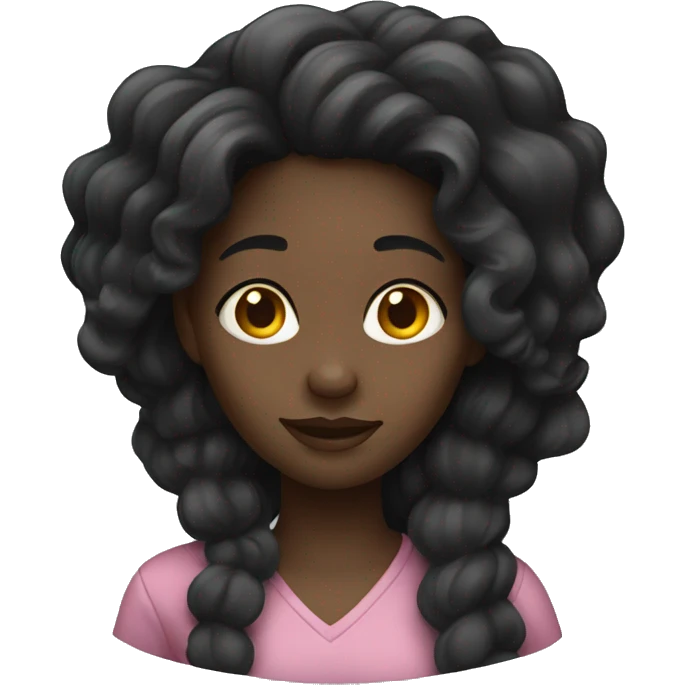 Black girl with hand out and long hair emoji