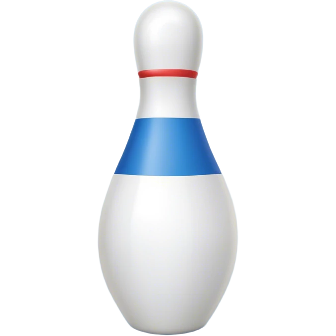 Bowling pin, blue line and white emoji