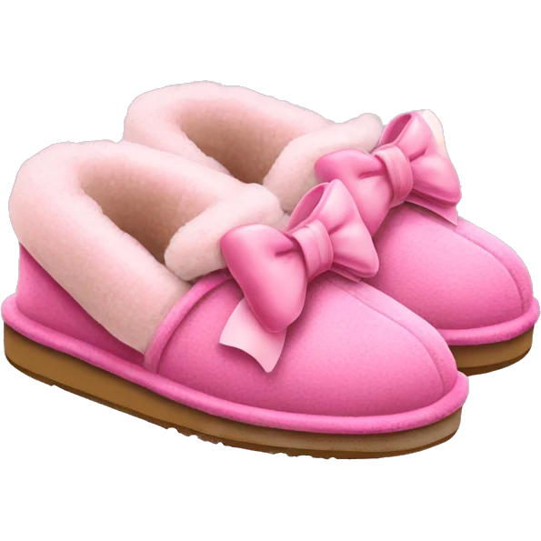 Pink ugg slippers with a bow emoji