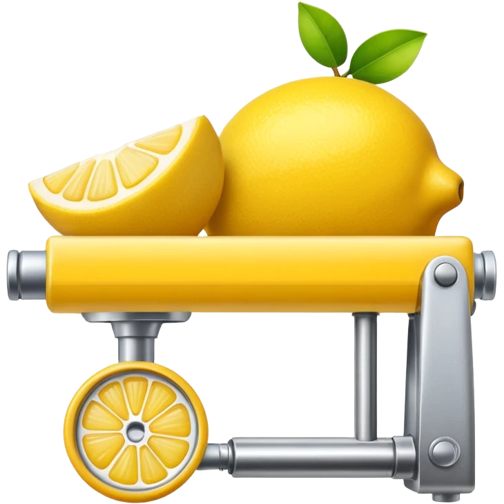 mac os icon fruit mechanical squeezer, lemon yellow bright crisp emoji