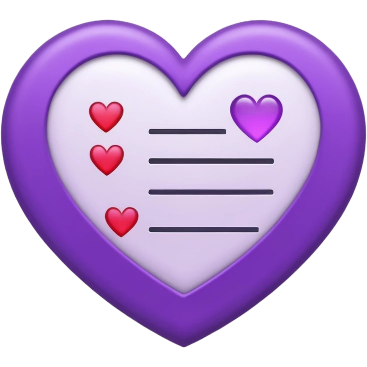 checklist purple heart emoji emoji