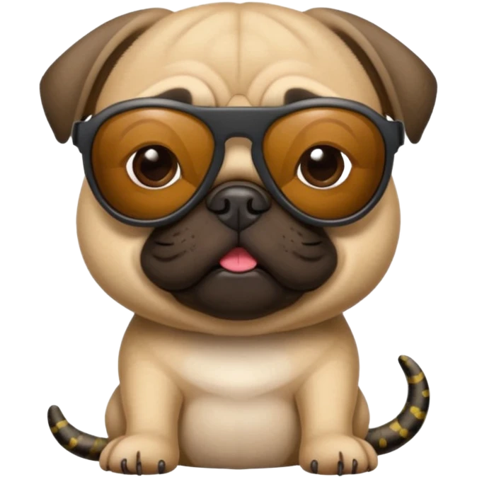 a pug with pit vipar sunglasses emoji