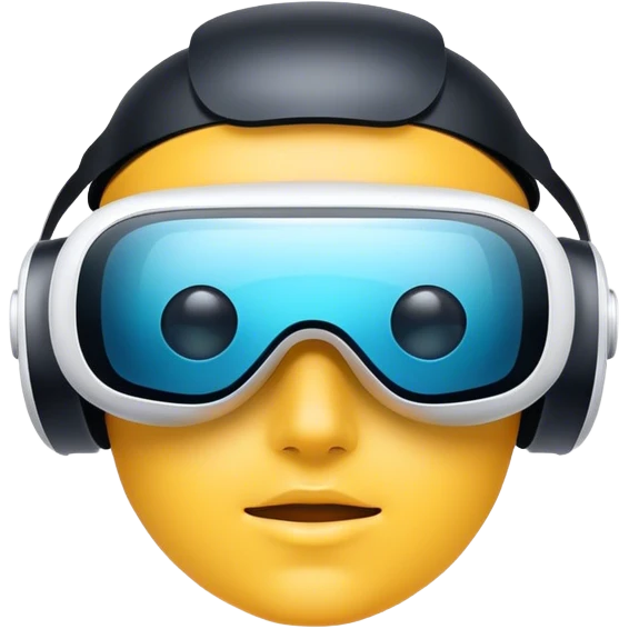 VR glasses with a futuristic design, covering the eyes, symbolizing virtual reality and immersive digital experiences emoji
