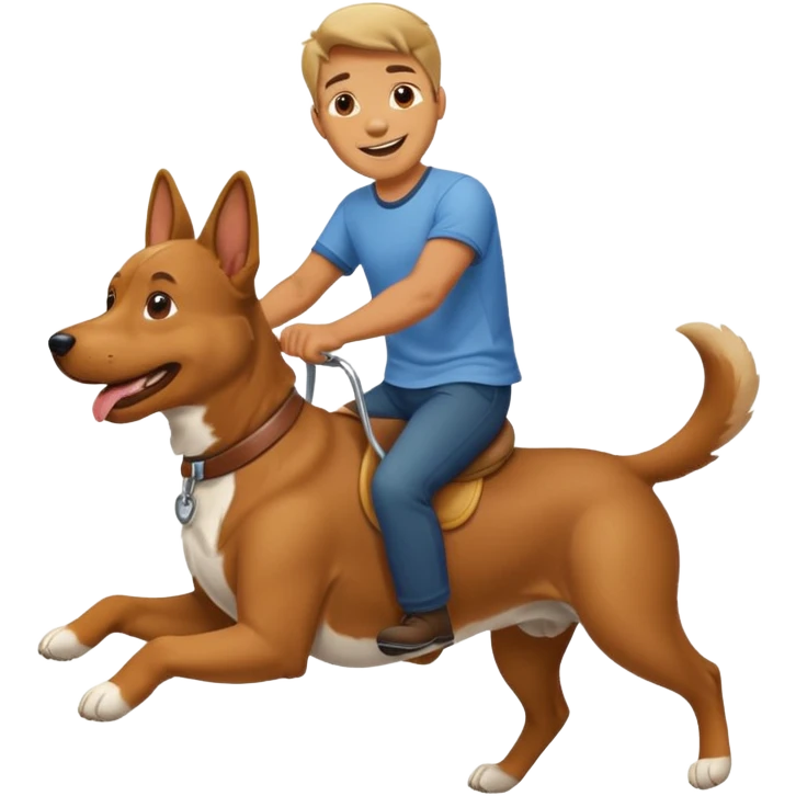Human man riding a dog emoji