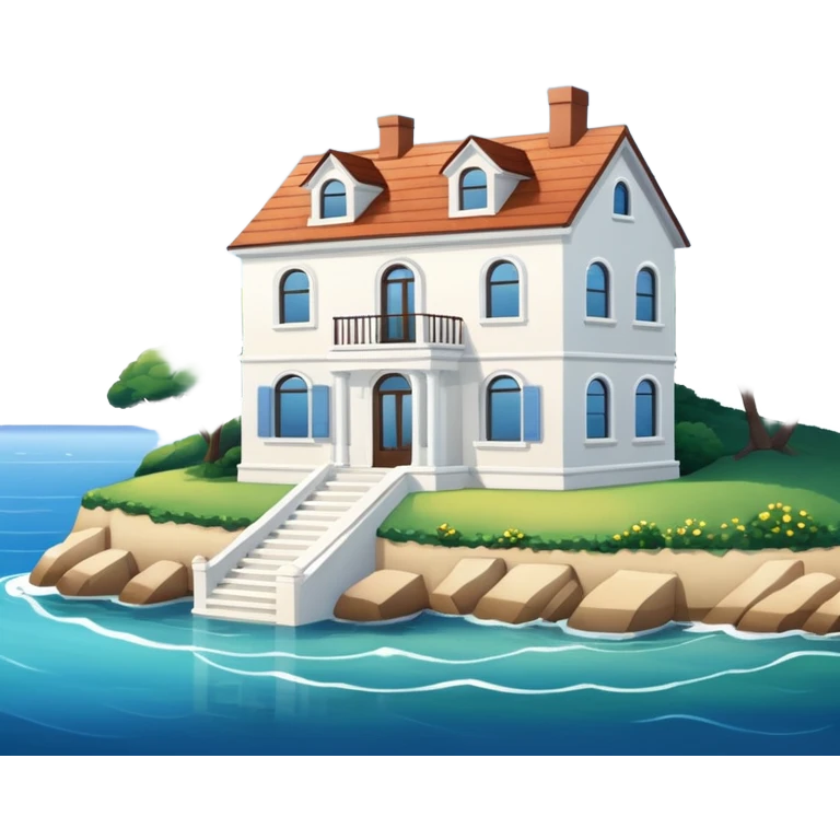 Красивый дом у моря emoji