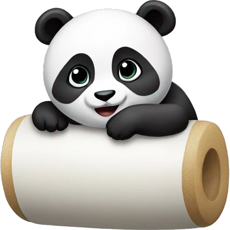 Cute panda Rolling  emoji