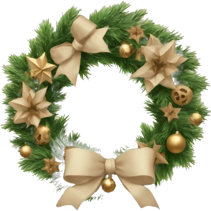 beige Christmas wreath emoji