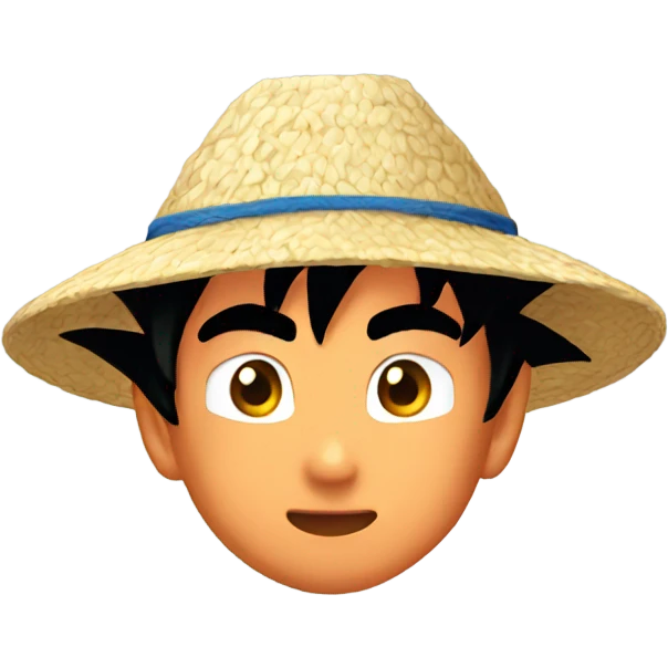 Goku with a rice hat on emoji