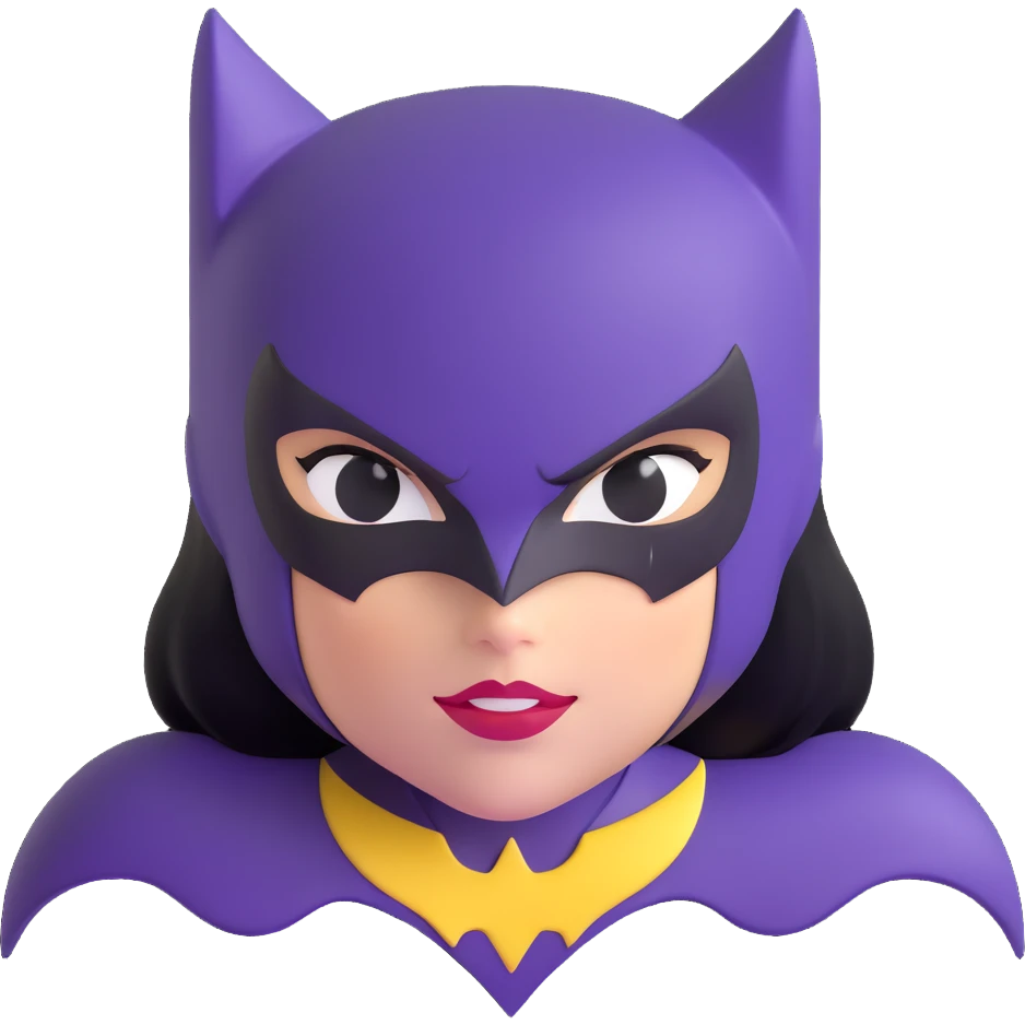 Batgirl superhero face emoji