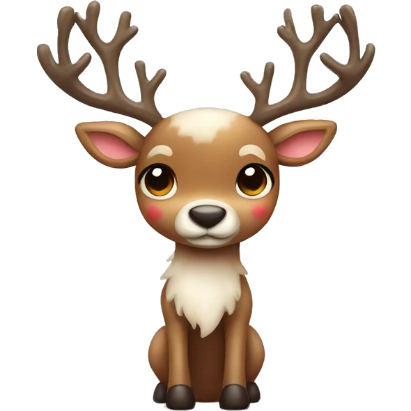 Cute reindeer with a bow emoji