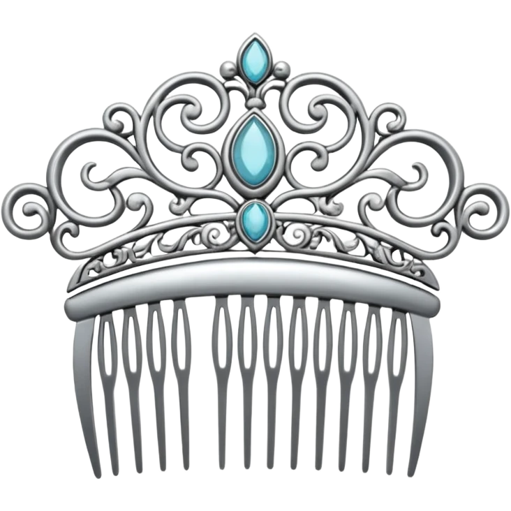 elegant silver hair comb emoji