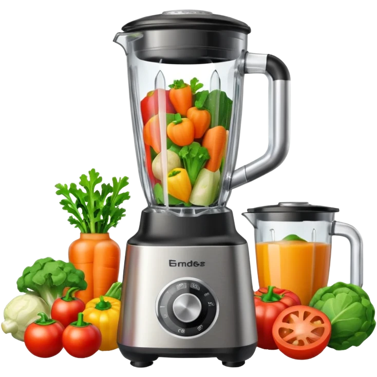 a blender with vegetables inside emoji
