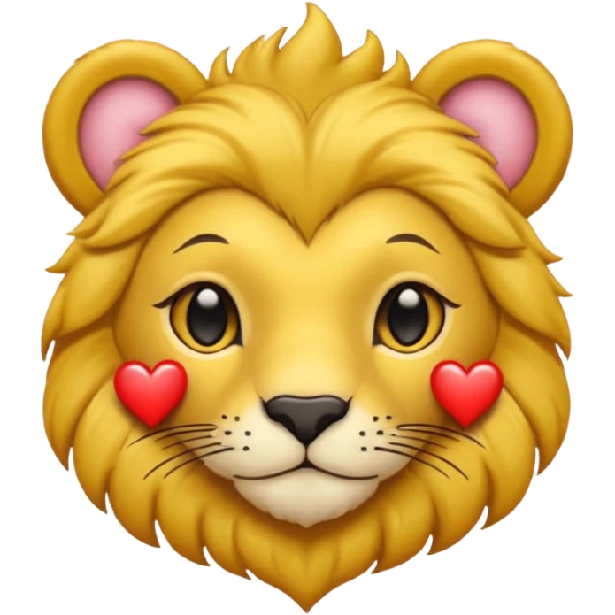 León con corazones en el ojo emoji
