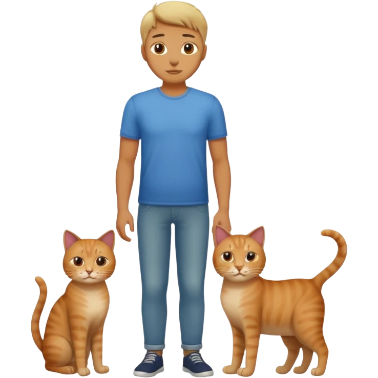 a single entity, head of a human man, fullbody cat  emoji