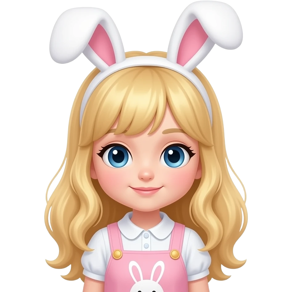 Quiero una chica Kawaii Rosita claro esa chica pero que esté súper Kawaii y quiero que su pelo sea rubio con unos monitos Rosa kawaii y que la ropa sea de monito Rosita pastel y quiero que sea bien Kawaii y más kawaii emoji