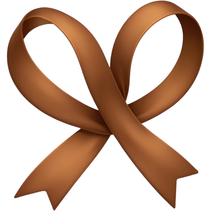 brown ribbon emoji