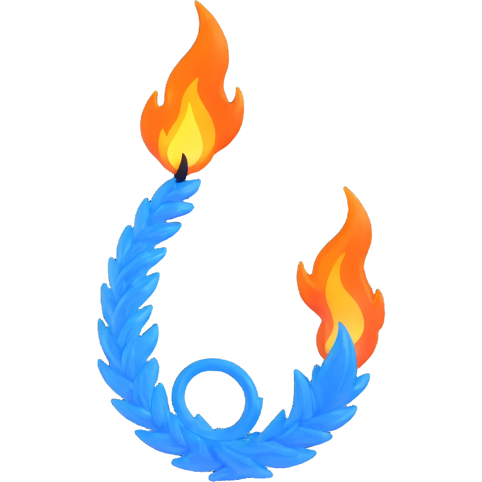 flame in a spiral shape made from blue fire emoji