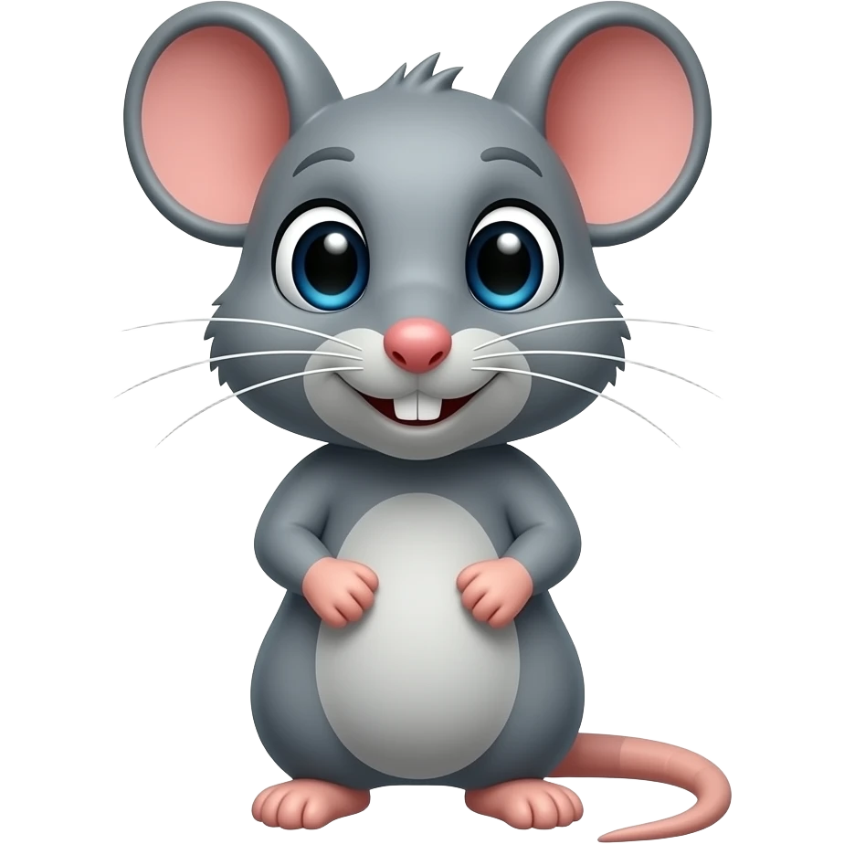 Cartoon grey rat emoji