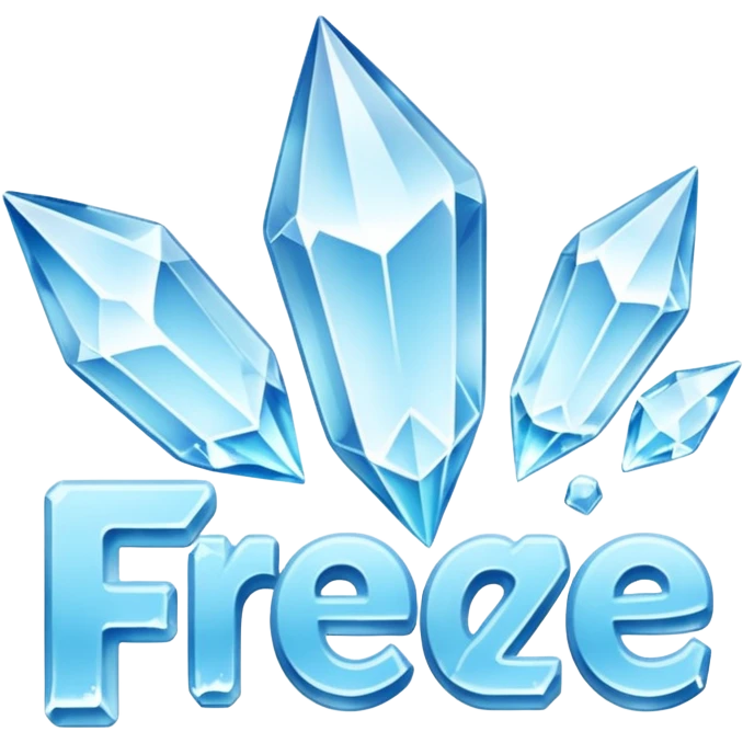 "freeze' words with frozen style emoji
