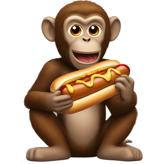 Monkey eating hotdog emoji