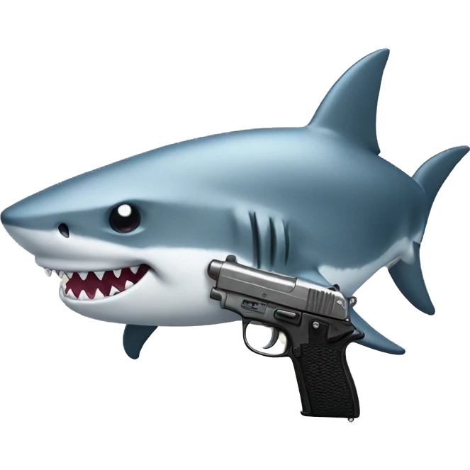 Shark with gun emoji