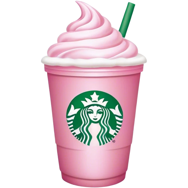 starbucks cup pink drink with cold foam emoji