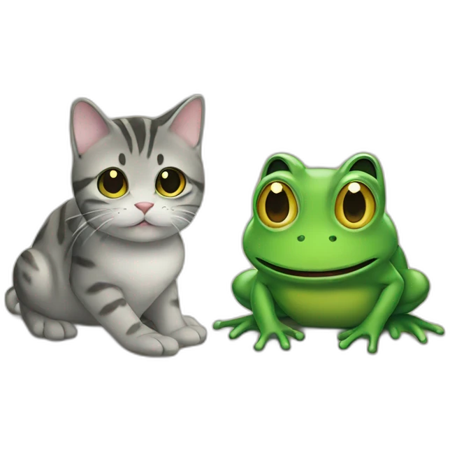 Grenouille et chat emoji