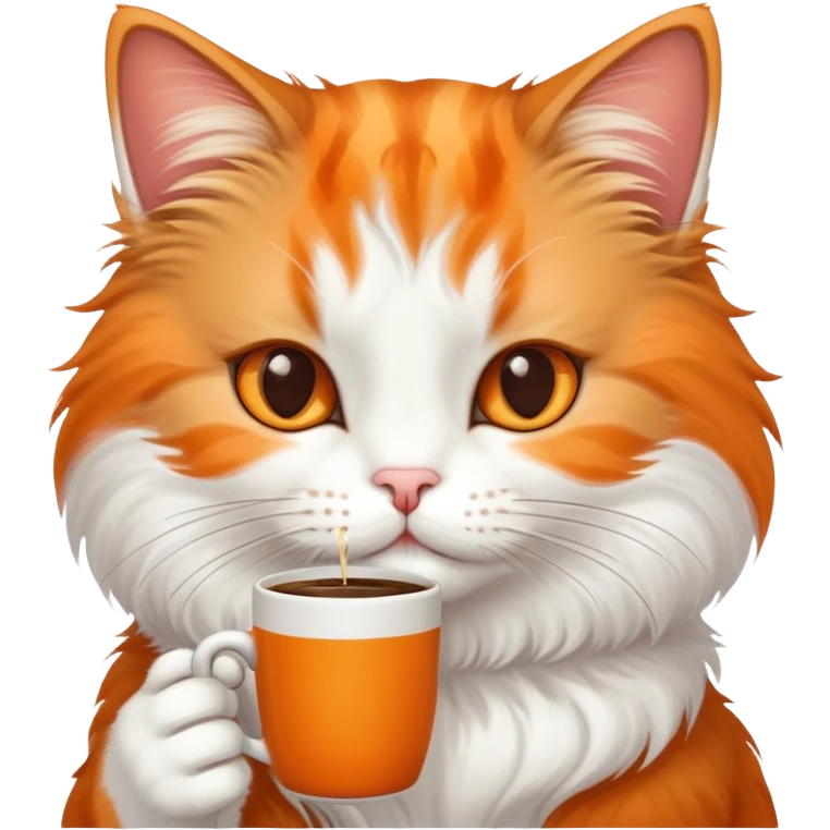 CAT drinking coffe  emoji