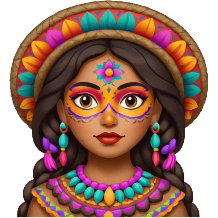 mexican girl with full painted face emoji